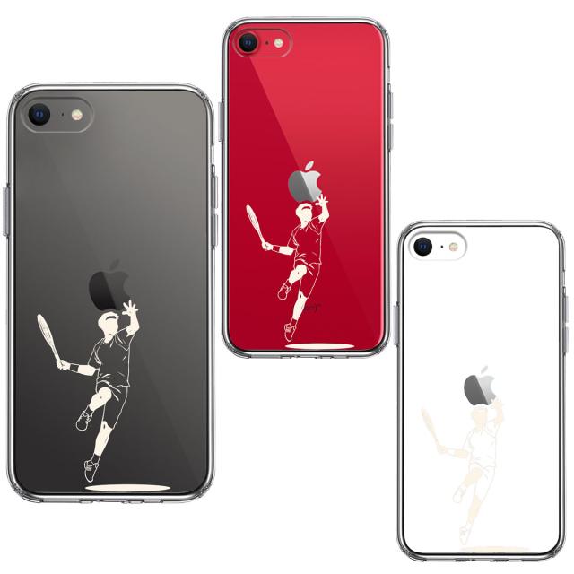 iPhoneSE ケース 第3世代 第2世代 クリア テニス ホワイト スマホケース 側面ソフト 背面ハード ハイブリッド 送料無料-1