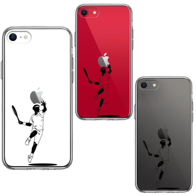 iPhoneSE ケース 第3世代 第2世代 クリア テニス スマホケース 側面ソフト 背面ハード ハイブリッド 送料無料-1