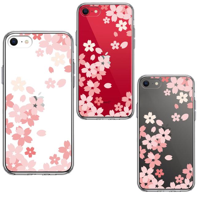 iPhoneSE ケース 第3世代 第2世代 クリア 桜 スマホケース 側面ソフト 背面ハード ハイブリッド 送料無料-1