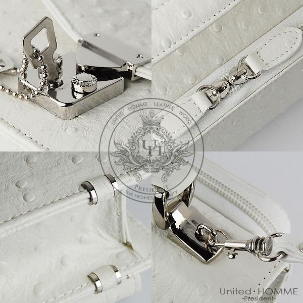 オーストリッチ型押し牛革セカンドバッグ モンソー型 unitedHOMME UHP-2114 送料無料-7
