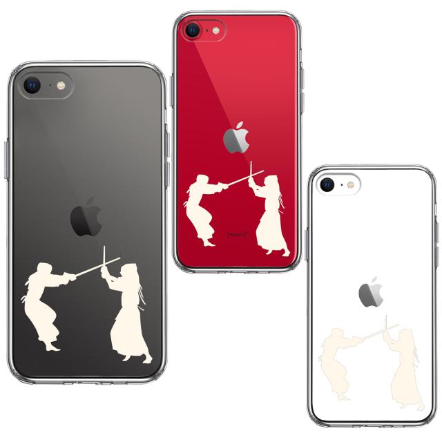 iPhoneSE ケース 第3世代 第2世代 クリア 剣道 ホワイト スマホケース 側面ソフト 背面ハード ハイブリッド 送料無料-1