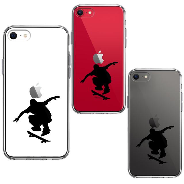 iPhoneSE ケース 第3世代 第2世代 クリア スケートボード スマホケース 側面ソフト 背面ハード ハイブリッド 送料無料-1