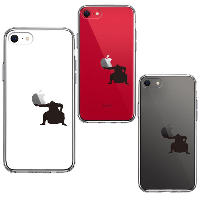 iPhoneSE ケース 第3世代 第2世代 クリア おすもうさん 土俵入り スマホケース 側面ソフト 背面ハード ハイブリッド 送料無料-1