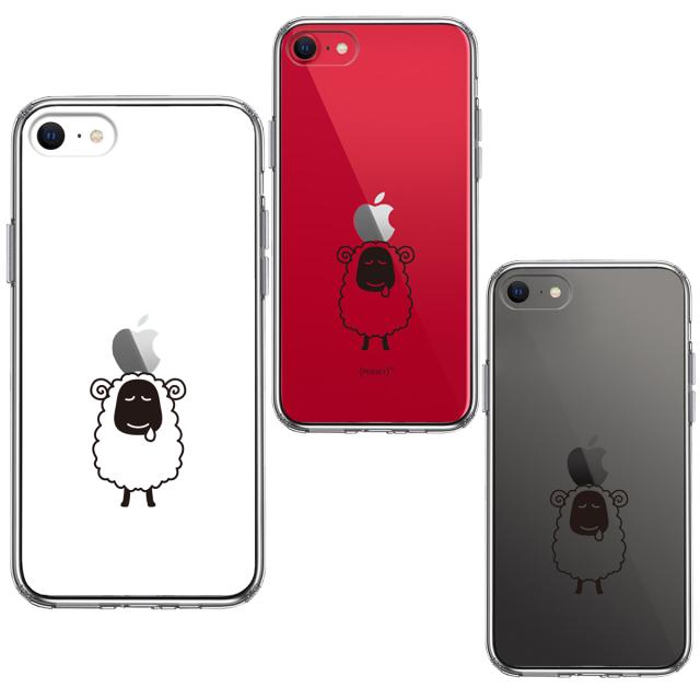 iPhoneSE ケース 第3世代 第2世代 クリア ひつじ 羊 スマホケース 側面ソフト 背面ハード ハイブリッド 送料無料-1