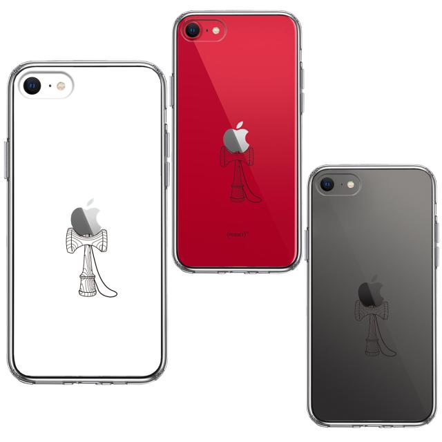 iPhoneSE ケース 第3世代 第2世代 クリア 剣玉 けんだま スマホケース 側面ソフト 背面ハード ハイブリッド 送料無料-1