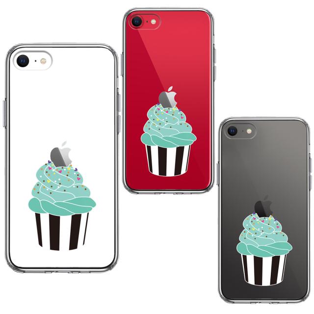 iPhoneSE ケース 第3世代 第2世代 クリア カップケーキ スマホケース 側面ソフト 背面ハード ハイブリッド 送料無料-1