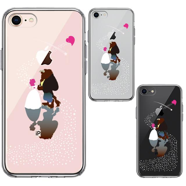 iPhone8 ケース クリア 美女と野獣 星 の 祝福 スマホケース 側面ソフト 背面ハード ハイブリッド 送料無料-1