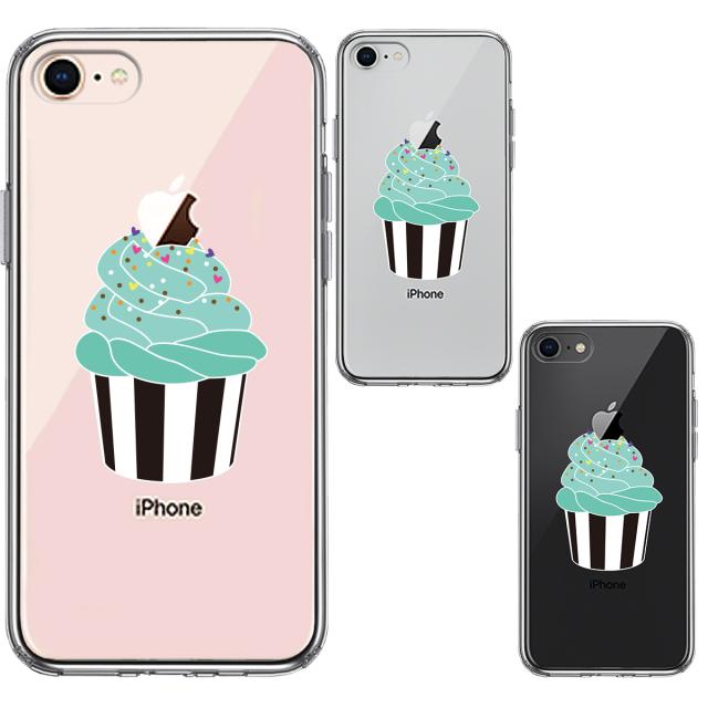 iPhone8 ケース クリア カップケーキ スマホケース 側面ソフト 背面ハード ハイブリッド 送料無料-1