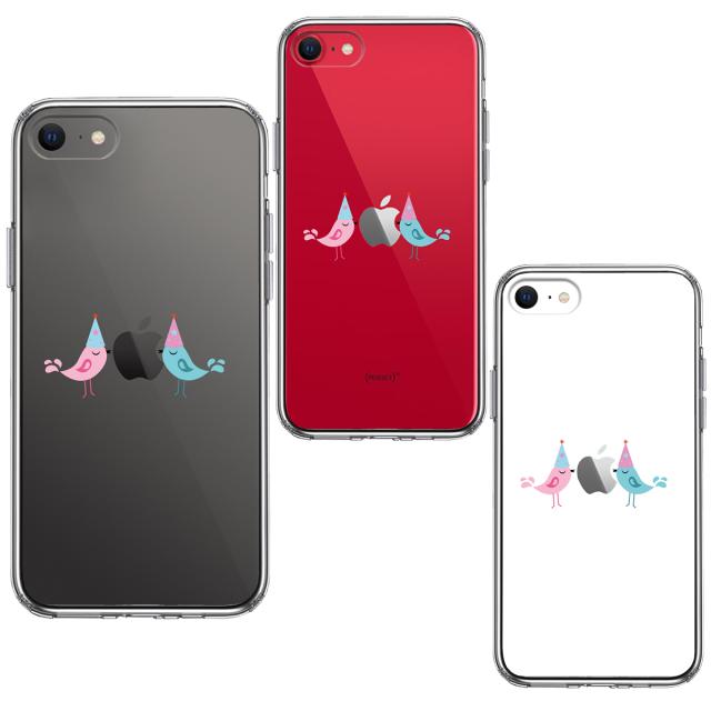 iPhoneSE ケース 第3世代 第2世代 クリア 可愛い 鳥 カップル スマホケース 側面ソフト 背面ハード ハイブリッド 送料無料-1