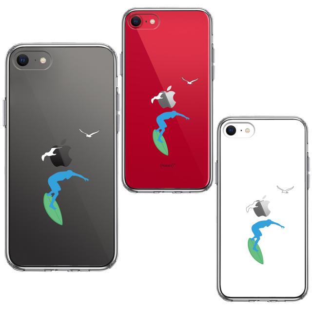 iPhoneSE ケース 第3世代 第2世代 クリア サーファー カモメ スマホケース 側面ソフト 背面ハード ハイブリッド 送料無料-1