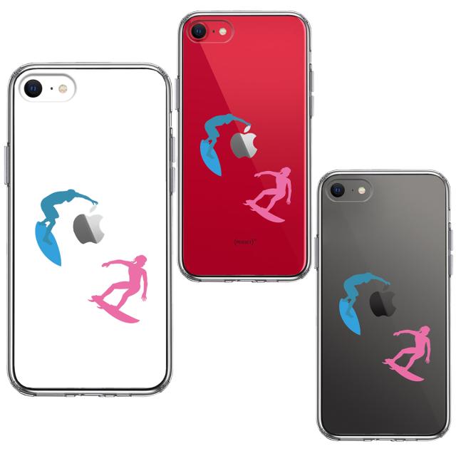 iPhoneSE ケース 第3世代 第2世代 クリア サーファー スマホケース 側面ソフト 背面ハード ハイブリッド 送料無料-1