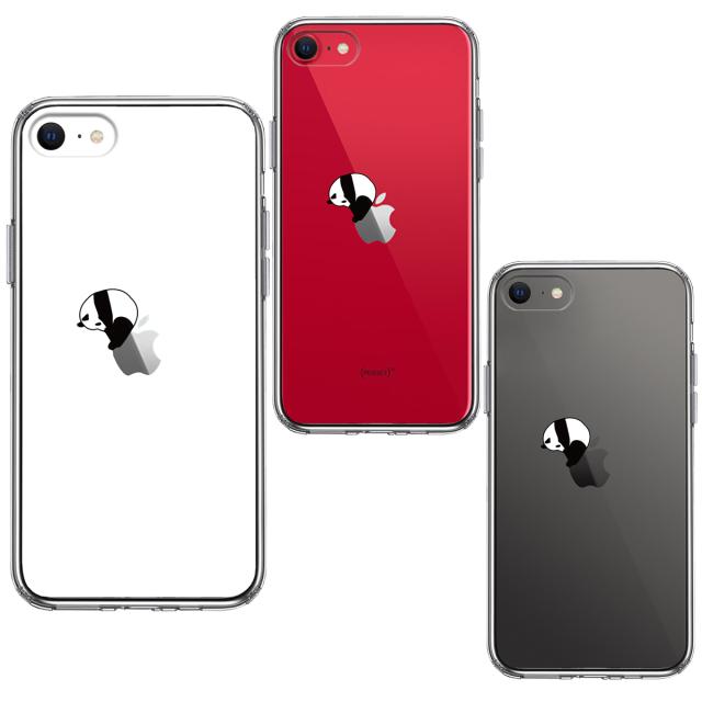 iPhoneSE ケース 第3世代 第2世代 クリア パンダ panda 跳び箱 体操 スマホケース 側面ソフト 背面ハード ハイブリッド 送料無料-1