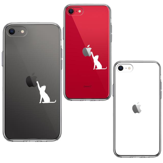 iPhoneSE ケース 第3世代 第2世代 クリア 猫 CAT ねこ にゃんこ 玉遊び 白 スマホケース 側面ソフト 背面ハード ハイブリッド 送料無料-1