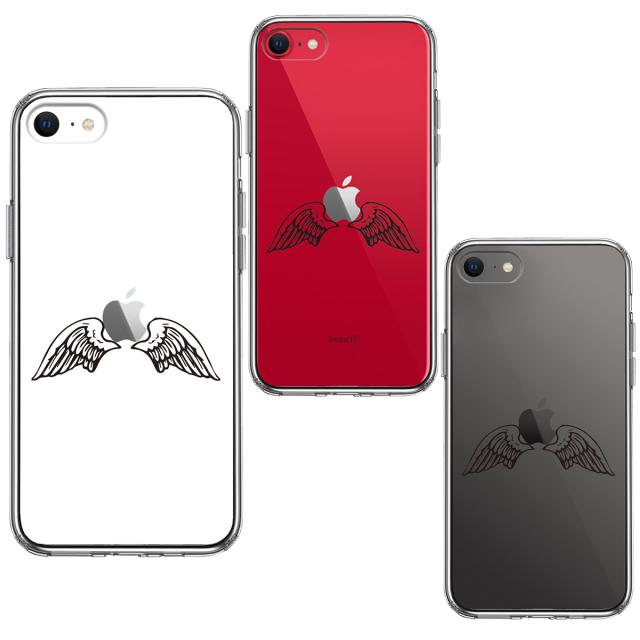 iPhoneSE ケース 第3世代 第2世代 クリア エンジェル 翼 ウィング スマホケース 側面ソフト 背面ハード ハイブリッド 送料無料-1