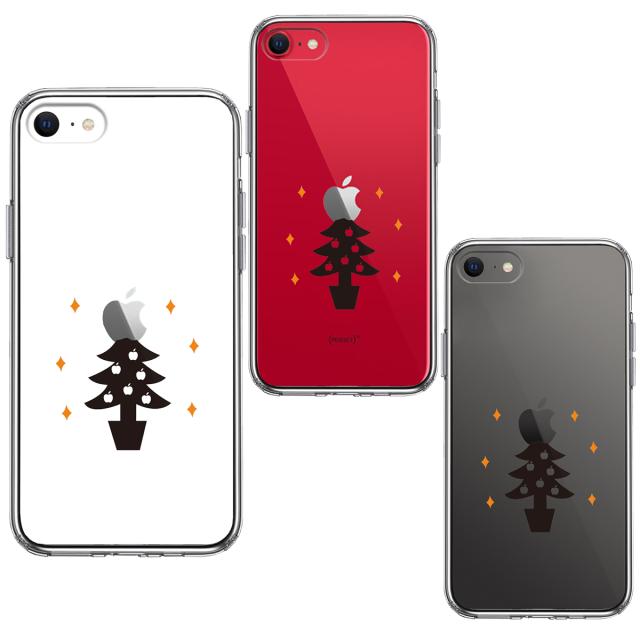 iPhoneSE ケース 第3世代 第2世代 クリア Christmas tree クリスマス スマホケース 側面ソフト 背面ハード ハイブリッド 送料無料-1