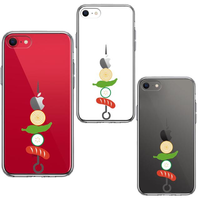 iPhoneSE ケース 第3世代 第2世代 クリア BBQ バーベキュー スマホケース 側面ソフト 背面ハード ハイブリッド 送料無料-1