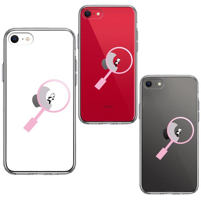 iPhoneSE ケース 第3世代 第2世代 クリア よく見たら パンダ 小走り中 スマホケース 側面ソフト 背面ハード ハイブリッド 送料無料-1