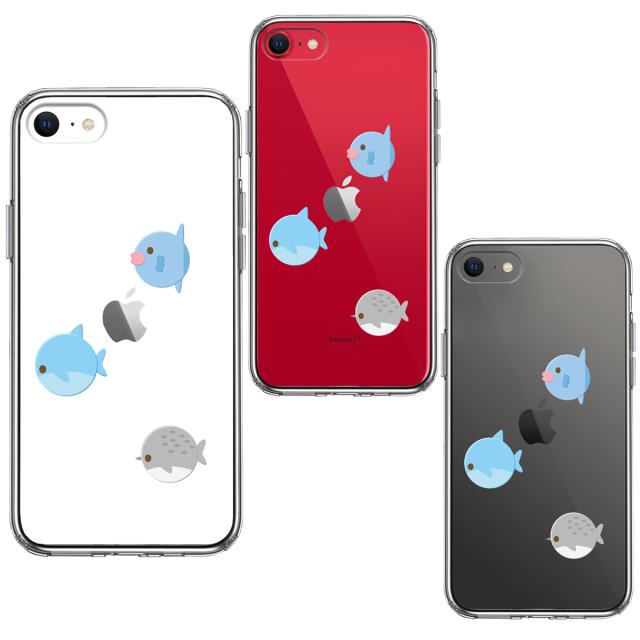 iPhoneSE ケース 第3世代 第2世代 クリア 魚 ぎょぎょぎょ スマホケース 側面ソフト 背面ハード ハイブリッド 送料無料-1