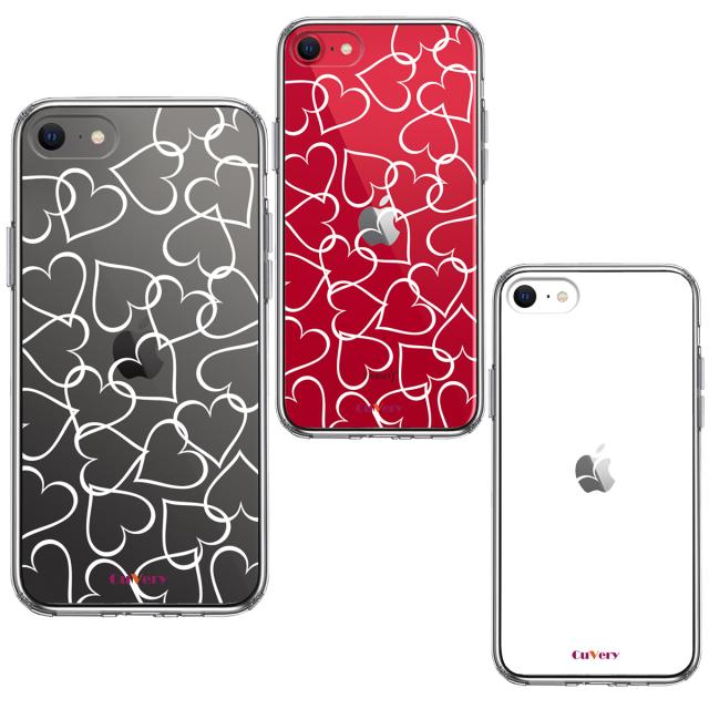 iPhoneSE ケース 第3世代 第2世代 クリア ハート ホワイト スマホケース 側面ソフト 背面ハード ハイブリッド 送料無料-1