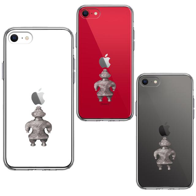 iPhoneSE ケース 第3世代 第2世代 クリア 縄文 遮光器土偶 スマホケース 側面ソフト 背面ハード ハイブリッド 送料無料-1