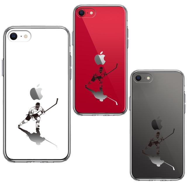 iPhoneSE ケース 第3世代 第2世代 クリア アイスホッケー 影付き スマホケース 側面ソフト 背面ハード ハイブリッド 送料無料-1