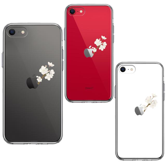 iPhoneSE ケース 第3世代 第2世代 クリア りんご に 桜 スマホケース 側面ソフト 背面ハード ハイブリッド 送料無料-1