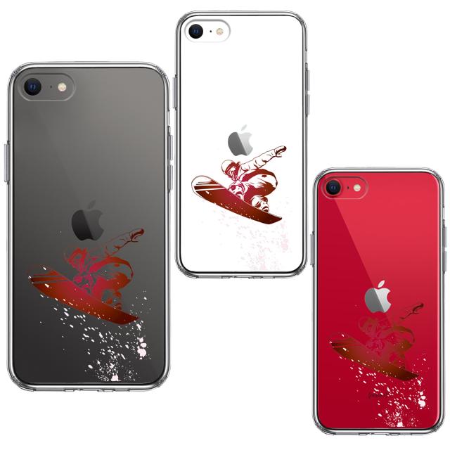 iPhoneSE ケース 第3世代 第2世代 クリア スノーボード 女子 スマホケース 側面ソフト 背面ハード ハイブリッド 送料無料-1