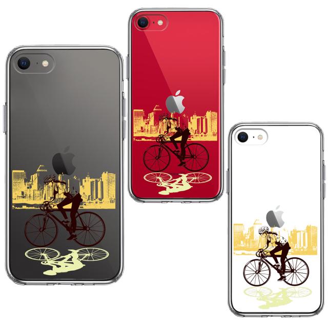 iPhoneSE ケース 第3世代 第2世代 クリア スポーツサイクリング 女子2 スマホケース 側面ソフト 背面ハード ハイブリッド 送料無料-1