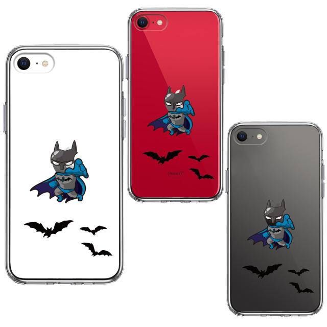 iPhoneSE ケース 第3世代 第2世代 クリア 映画パロディ 蝙蝠男 スマホケース 側面ソフト 背面ハード ハイブリッド 送料無料-1