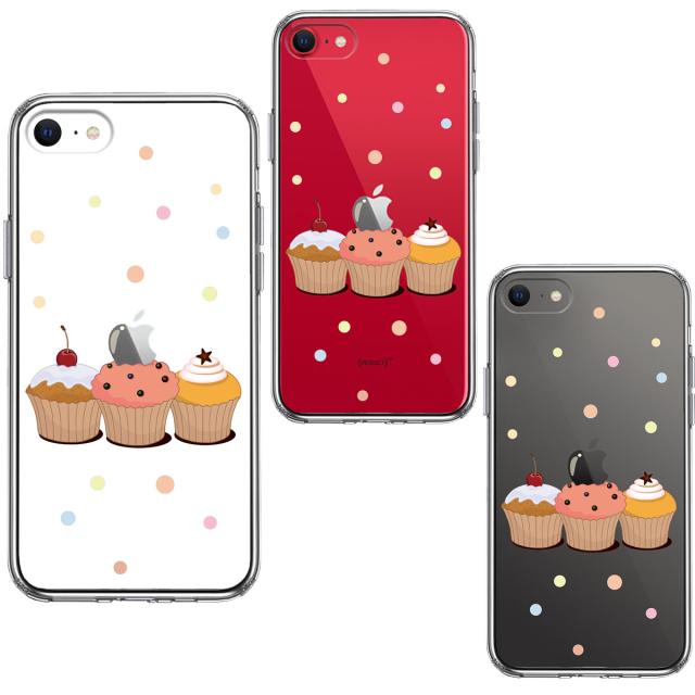 iPhoneSE ケース 第3世代 第2世代 クリア カップケーキ 2 スマホケース 側面ソフト 背面ハード ハイブリッド 送料無料-1