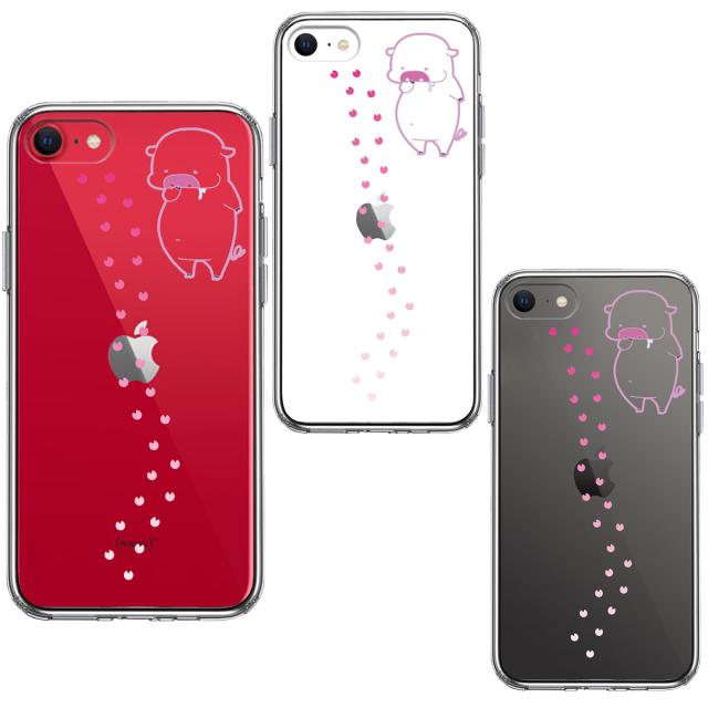 iPhoneSE ケース 第3世代 第2世代 クリア ぶた フットプリント スマホケース 側面ソフト 背面ハード ハイブリッド 送料無料-1