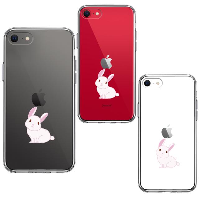 iPhoneSE ケース 第3世代 第2世代 クリア うさぎ スマホケース 側面ソフト 背面ハード ハイブリッド 送料無料-1