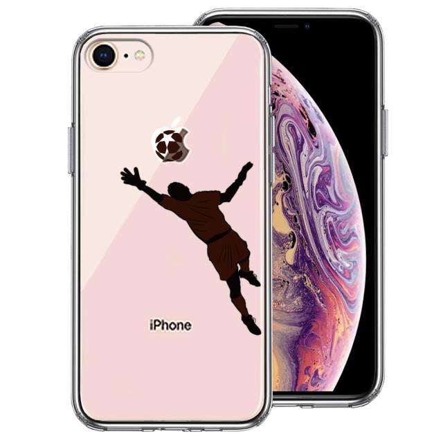iPhone8 ケース クリア サッカー スーパーセーブ スマホケース 側面ソフト 背面ハード ハイブリッド 送料無料-0