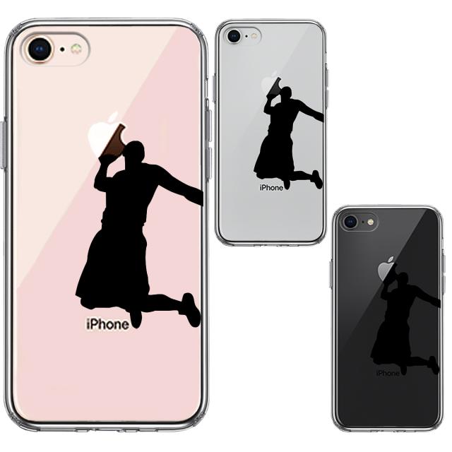 iPhone8 ケース クリア バスケットボール ダンクシュート２ スマホケース 側面ソフト 背面ハード ハイブリッド 送料無料-1