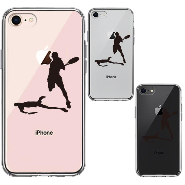 iPhone8 ケース クリア テニス スマッシュ スマホケース 側面ソフト 背面ハード ハイブリッド 送料無料-1