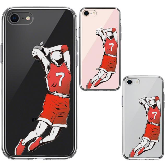 iPhone8 ケース クリア バスケットボール ダンク４ スマホケース 側面ソフト 背面ハード ハイブリッド 送料無料-1
