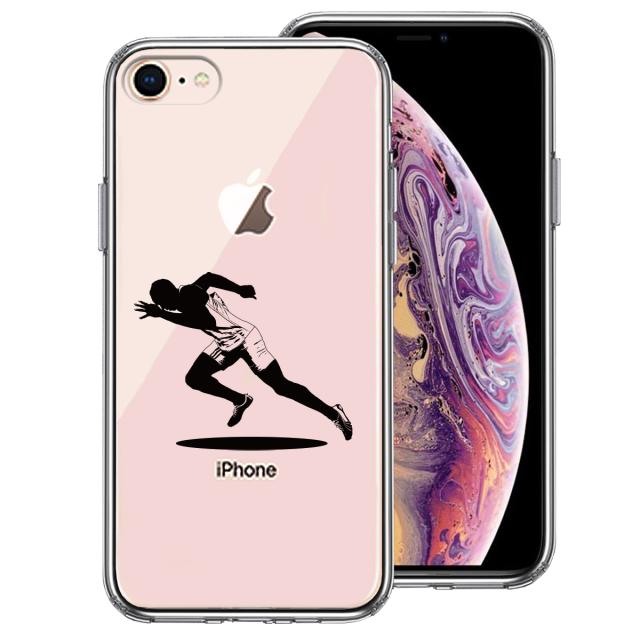 iPhone7 iPhone8 ケース クリア スプリンター 走者 ランナー スマホケース 側面ソフト 背面ハード ハイブリッド 送料無料-0