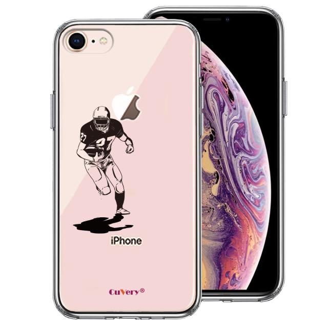 iPhone7 iPhone8 ケース クリア アメフト クオーターバック スマホケース 側面ソフト 背面ハード ハイブリッド 送料無料-0