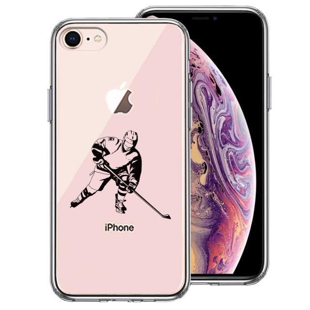 iPhone7 iPhone8 ケース クリア アイスホッケー２ スマホケース 側面ソフト 背面ハード ハイブリッド 送料無料-0