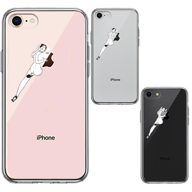 iPhone8 ケース クリア セクシーレディー 1 スマホケース 側面ソフト 背面ハード ハイブリッド 送料無料-1