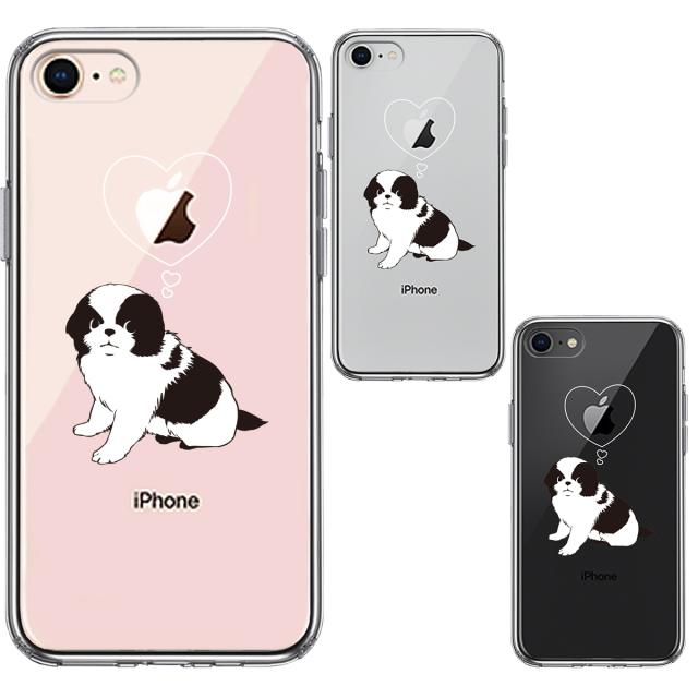 iPhone8 ケース クリア チン 狆 スマホケース 側面ソフト 背面ハード ハイブリッド 送料無料-1