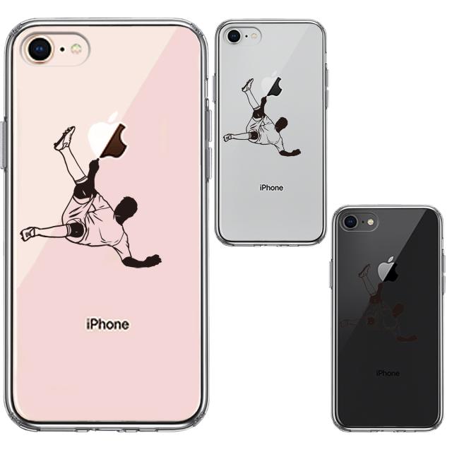 iPhone8 ケース クリア サッカー オーバーヘッド スマホケース 側面ソフト 背面ハード ハイブリッド 送料無料-1