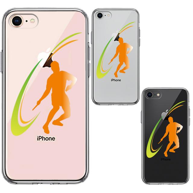 iPhone7 iPhone8 ケース クリア 卓球 ドライブマン スマホケース 側面ソフト 背面ハード ハイブリッド 送料無料-1