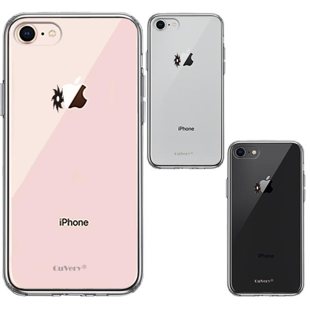 iPhone8 ケース クリア 手裏剣 八方手裏剣 スマホケース 側面ソフト 背面ハード ハイブリッド 送料無料-1