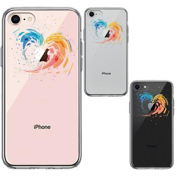 iPhone7 iPhone8 ケース クリア 幾何学 ハート スマホケース 側面ソフト 背面ハード ハイブリッド 送料無料-1