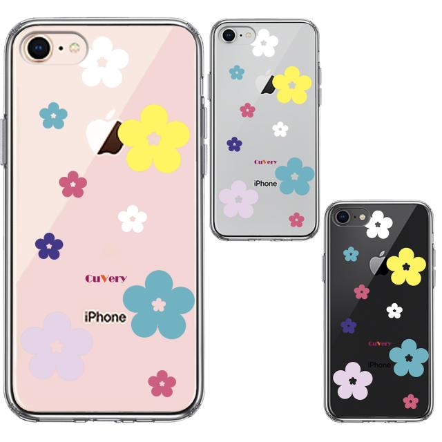 iPhone7 iPhone8 ケース クリア 花柄 フローラル スマホケース 側面ソフト 背面ハード ハイブリッド 送料無料-1