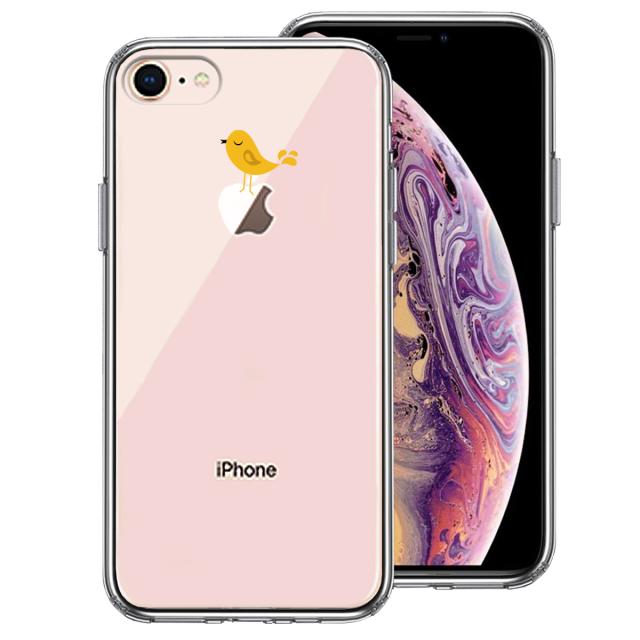 iPhone8 ケース クリア 鳥 イエロー スマホケース 側面ソフト 背面ハード ハイブリッド 送料無料-0