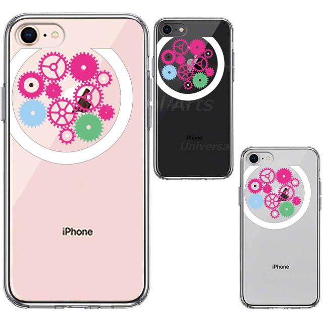 iPhone8 ケース クリア 歯車 時計 スマホケース 側面ソフト 背面ハード ハイブリッド 送料無料-1