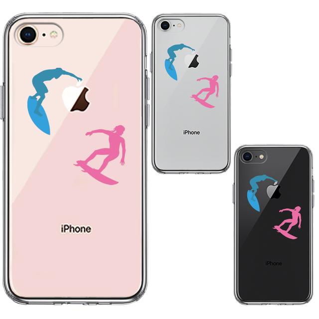 iPhone7 iPhone8 ケース クリア サーファー スマホケース 側面ソフト 背面ハード ハイブリッド 送料無料-1