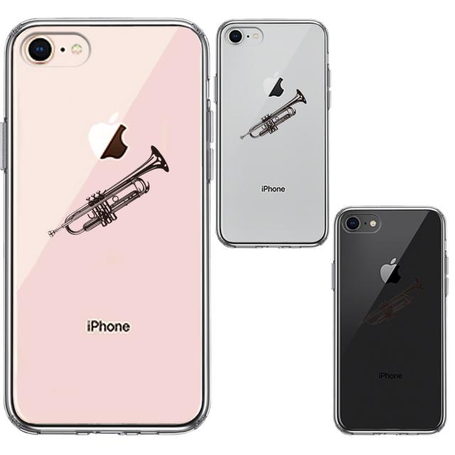 iPhone7 iPhone8 ケース クリア トランペット スマホケース 側面ソフト 背面ハード ハイブリッド 送料無料-1